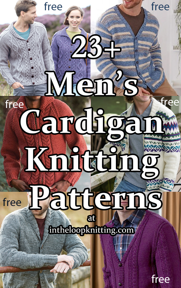 Men's Cardigan sweater knitting patterns suitable for men, though many can be knit for women as well. Most patterns are free. Updated 9/1/2022