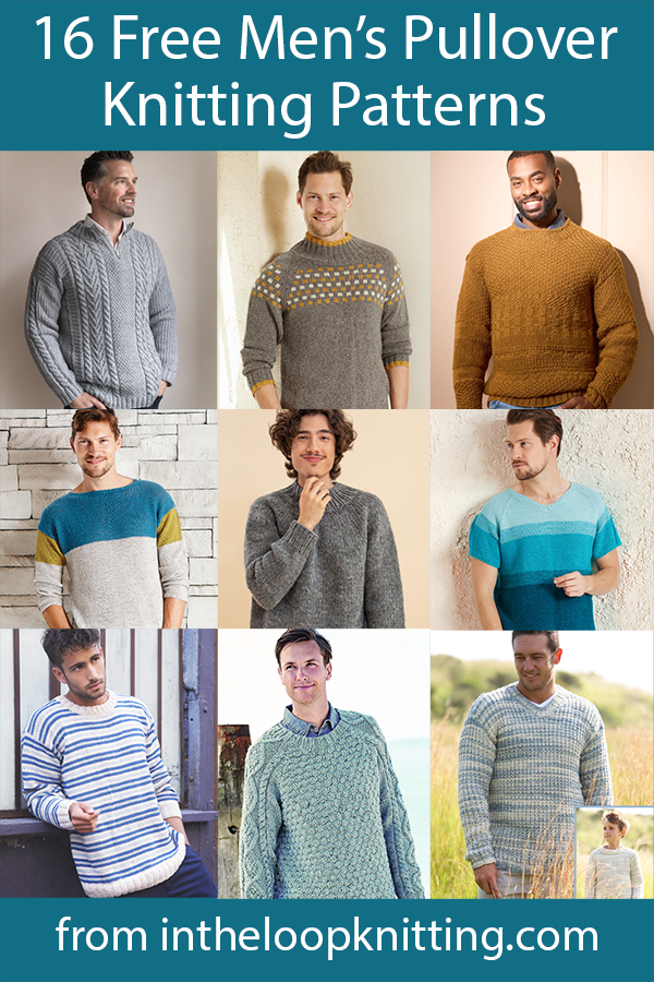 Free knitting patterns for pullover sweaters and jumpers for men. Most patterns are free.