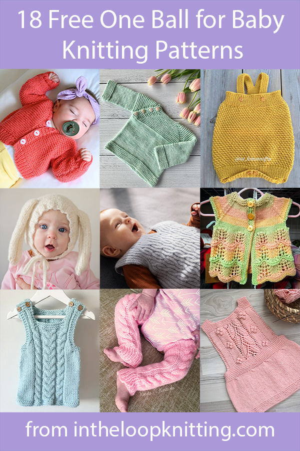 Great quick gifts for the new baby! Free knitting patterns for baby cardigans, sweaters, hats, and more knit with one skein (100g or less) of yarn. Most patterns are free.