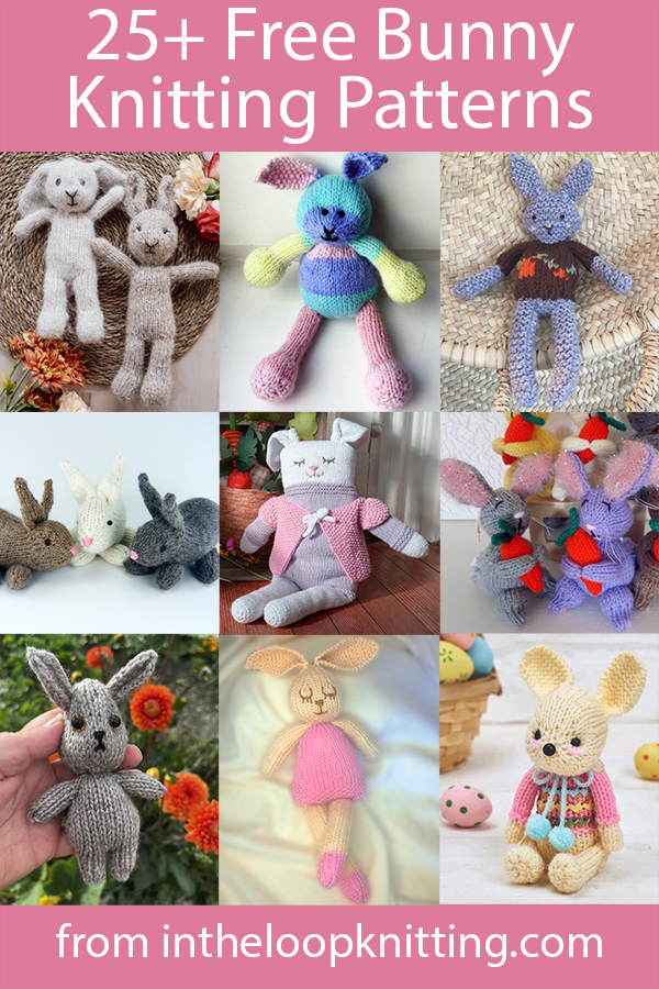 Free knitting patterns for bunny stuffies for Easter. Most patterns are free.