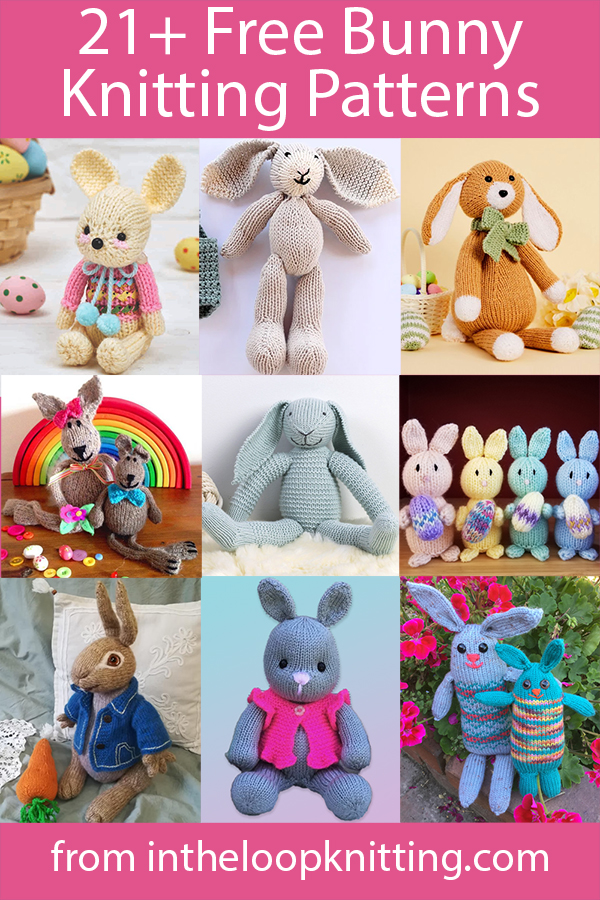 Free knitting patterns for bunny stuffies for Easter. Most patterns are free.