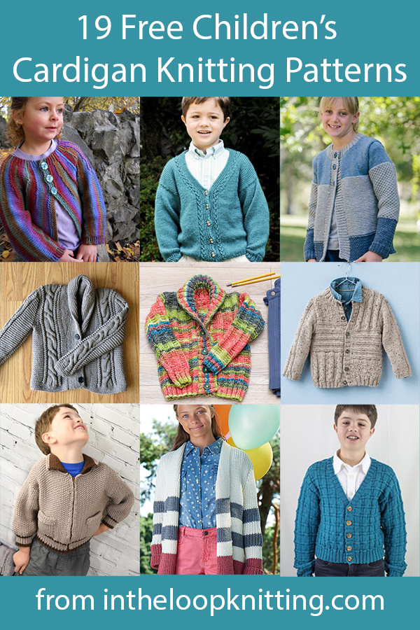 Free knitting patterns for children's cardigans for girls and boys.