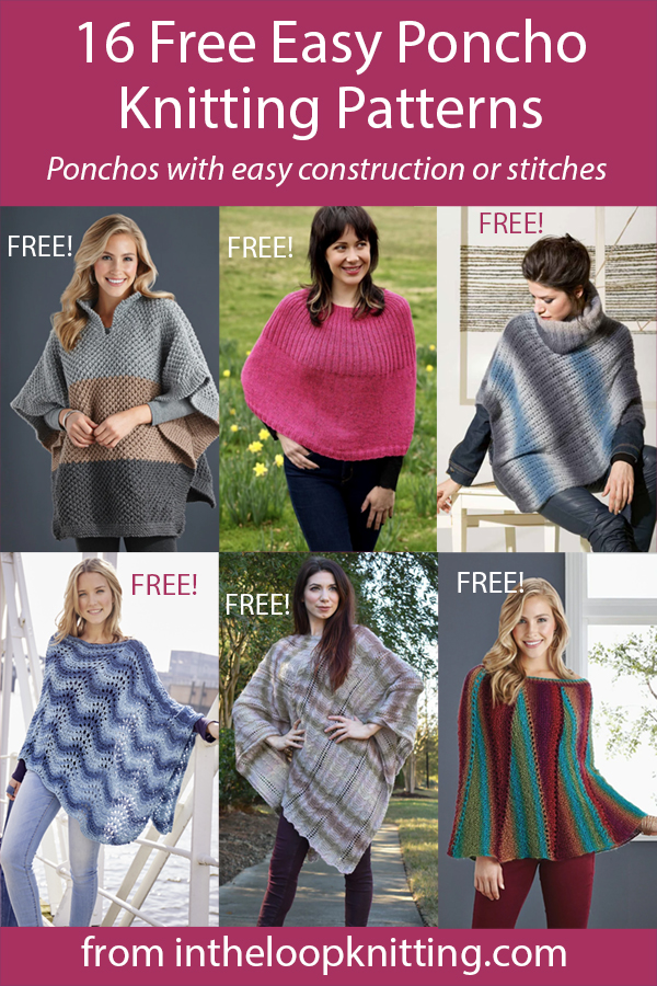 Free easy poncho knitting patterns. Many of the patterns are free. Updated 8/6/23