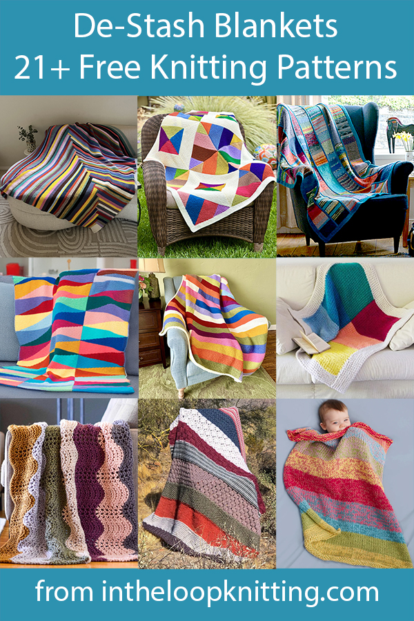 Use up leftover, stash, and scrap yarn with these knitting patterns for blankets, throws, and more. Most patterns are free.