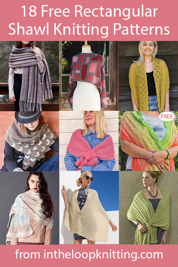 Free knitting patterns for rectangular shawls or stoles. Most of the patterns are free.