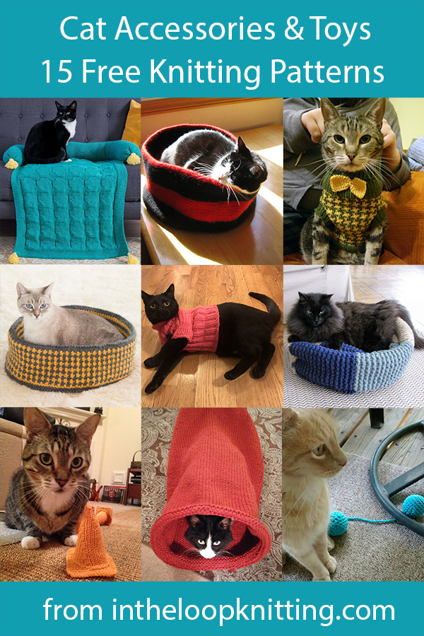 Knitting patterns for your cat including cat sweaters, toys, beds, and more. Most patterns are free.