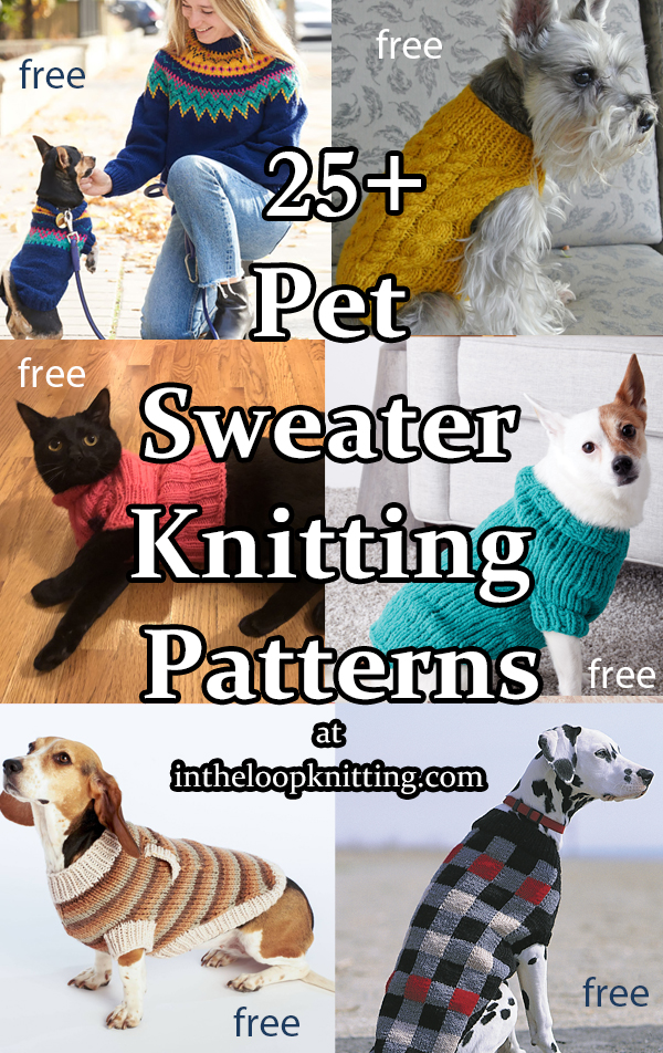 Pet SweaterKnitting patterns including dog and cat sweaters and coats. Most patterns are free. Updated 12/31/2022