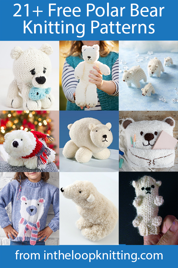 Polar Bear Knitting Patterns. Not just any bear! These knitting patterns honor polar bears, who have large feet, small ears and nicely shaped muzzles. Most patterns are free.Most patterns are free.