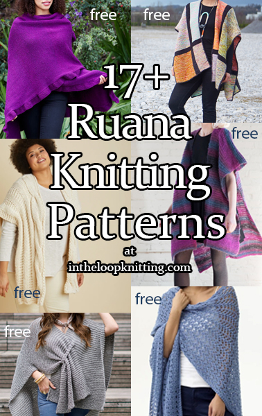 Knitting patterns for ruana wraps - large blanket shawls or open front square ponchos inspired by the traditional Andes garment. Most patterns are free. Updated 4/17/23