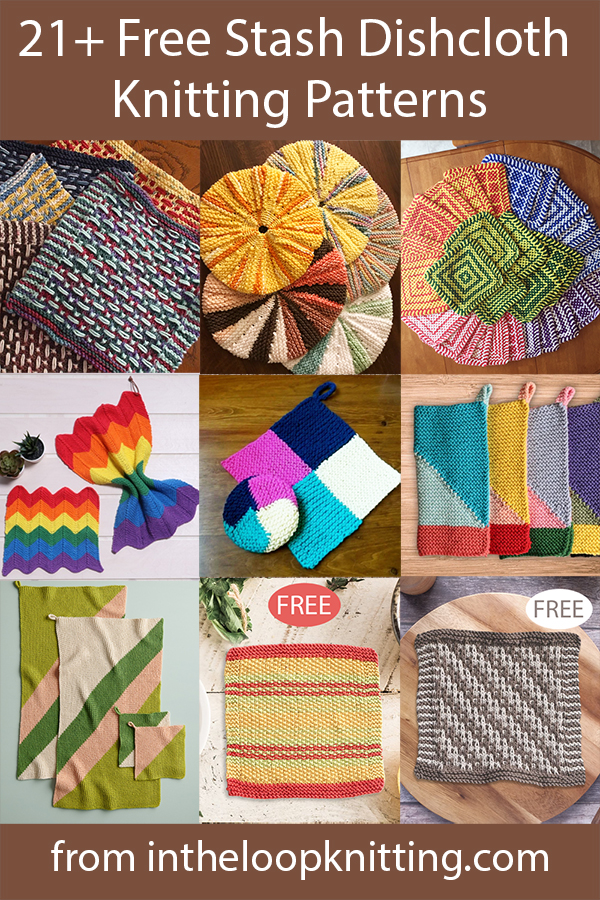 Free knitting patterns for dish cloths and wash cloths are designed to use up leftover yarn.