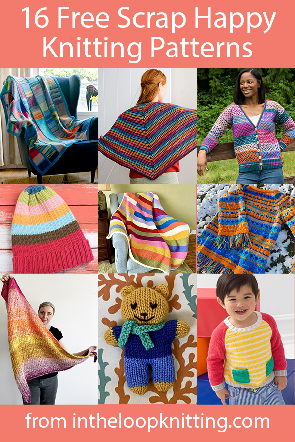 Use up leftover, stash, and scrap yarn with these knitting patterns for clothes, accessories, blankets, shawls, and more. Most patterns are free.