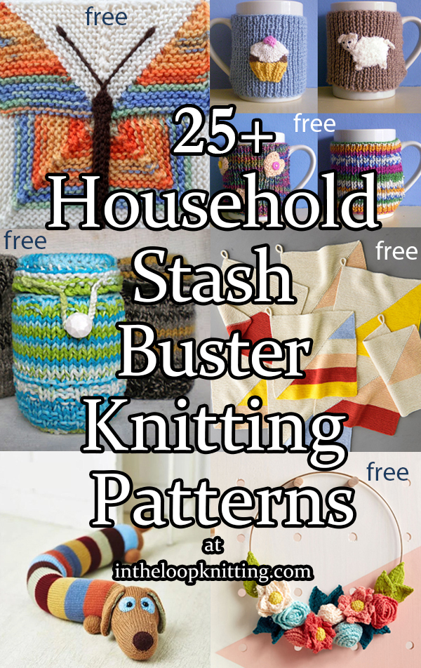 Scrap Yarn Knitting Patterns for the Home. These quick projects for the household are designed to use up those leftover bits of yarn. Most are free.