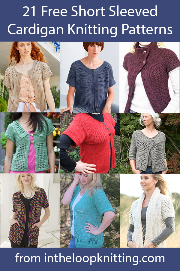 Short Sleeve Cardigan Knitting Patterns. Knitting patterns for cardigans that are perfect for layering or for light covering in warmer weather. Most patterns are free. 