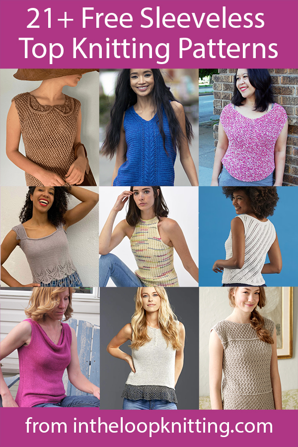 Sleeveless Tops Knitting Patterns - In the Loop Knitting