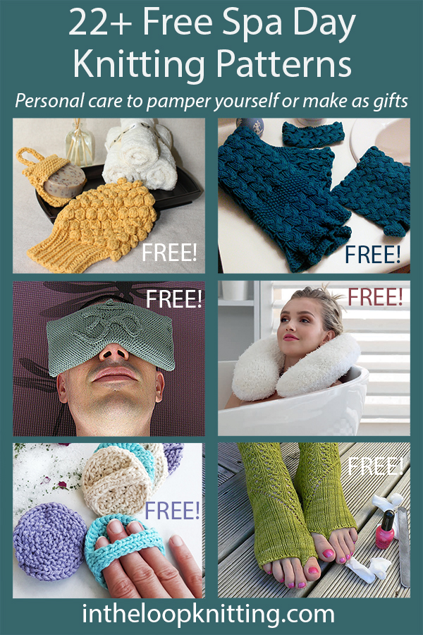 Spa Day Knitting Patterns. Personal care knitting patterns to pamper yourself or make as gifts. Also can be used for afghan blocks.
