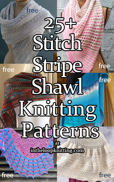 Stitch Stripe Shawl Knitting Patterns