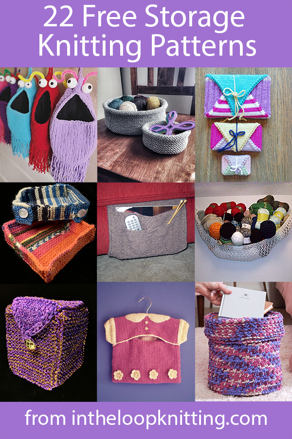 Storage Knitting Patterns. Most patterns are free.