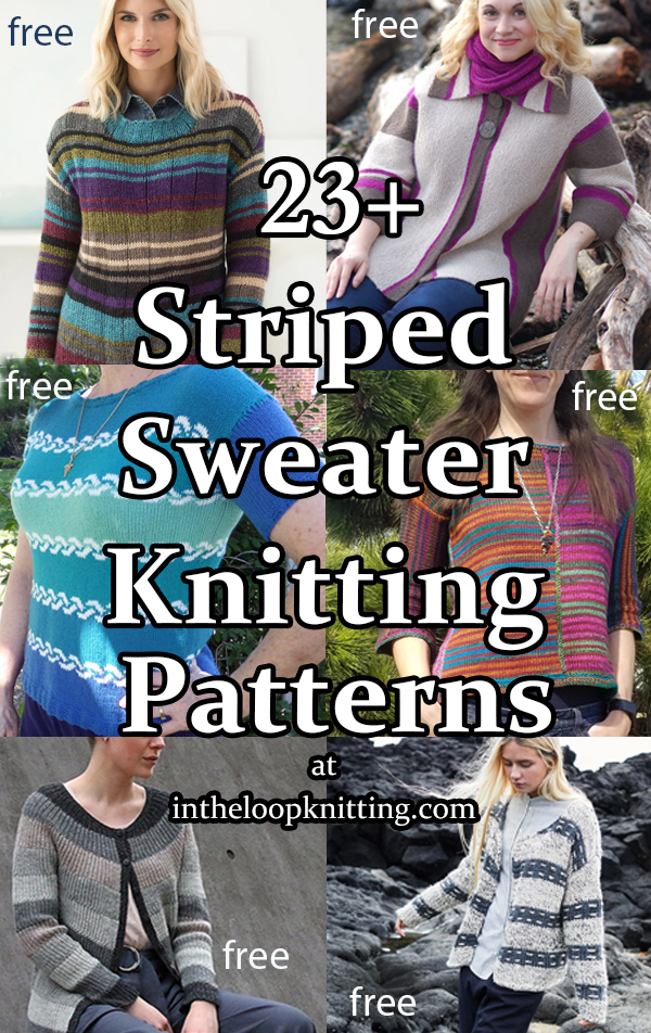 Stripey Seamless Sweater Beginner Friendly Striped Jumper Chunky Knitting  Pattern 