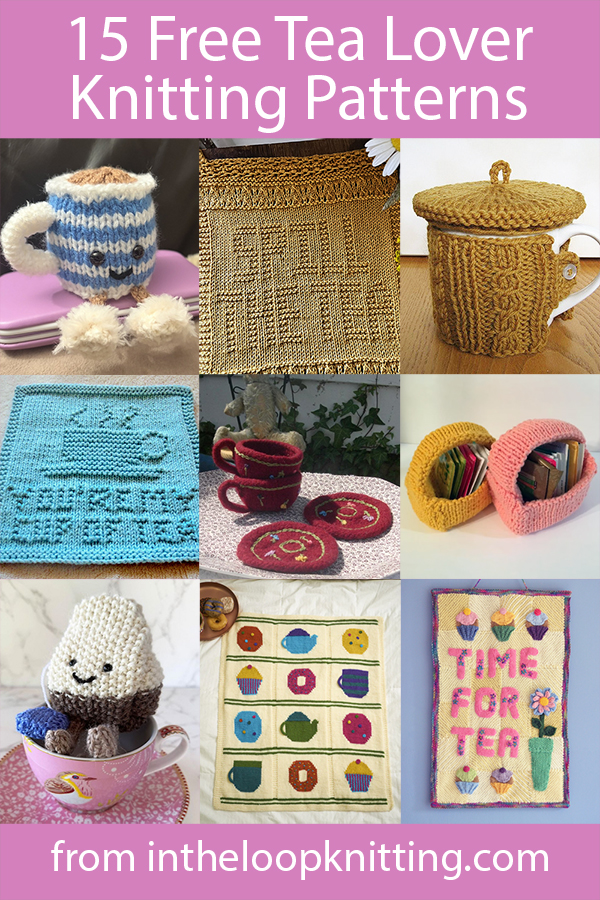 Tea Lover Knitting Patterns. Knitting patterns inspired by tea, such as hats, mitts, socks, cozies, wash cloths, and more.