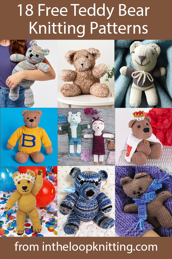 AFree knitting patterns for teddy bears.  Most patterns are free.