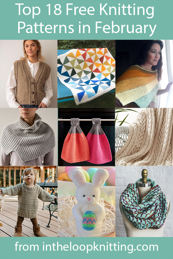 The top 18 free knitting patterns on my blog including shawls, blankets, scarves, sweaters, cowls, more, plus bonus of the top for purchase patterns. Most patterns are free.