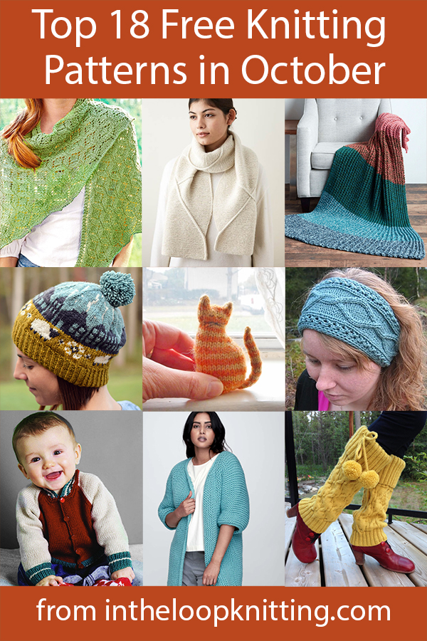 The top 18 free knitting patterns on my blog including blankets, sweaters, hats, scarves, shawls, toys, ponchos, more, plus bonus of the top for purchase patterns. Most patterns are free.