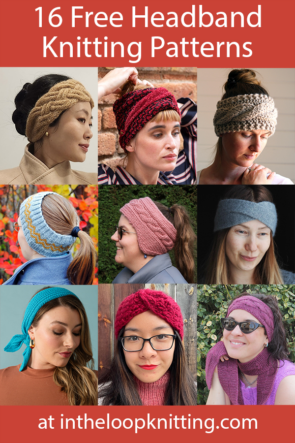 Knitting patterns for earwarmers and headbands for all seasons. Includes headbands that can also be worn as cowls or scarves. Most patterns are free.