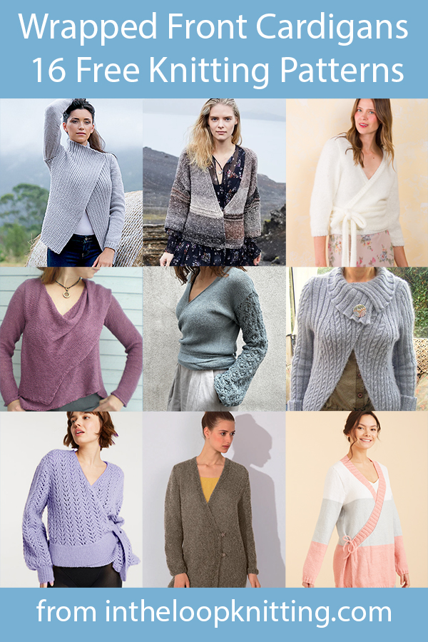 Wrap Cardigan Knitting Patterns. These knitting patterns for cardigans are wrapped in many stylish and flattering ways with asymmetric fronts, pleating, ties, and more. Most patterns are free.