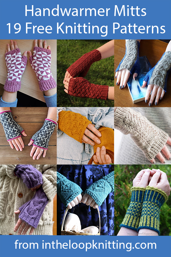 Wrist and Hand Warmer Knitting Patterns. Whether you call them wristwarmers, fingerless mitts, fingerless gloves, handwarmers, or armwarmers, these are fast, fun projects and make great gifts. Most patterns for free.