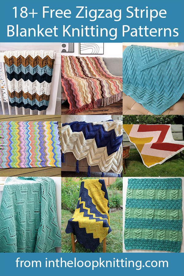 Free knitting patterns for baby blankets and throws with chevron stripes. Most patterns are free.
