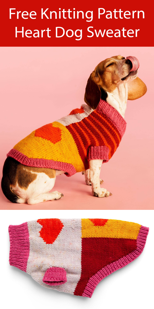 Free Dog Sweater Knitting Pattern Doggie's Got Heart Coat