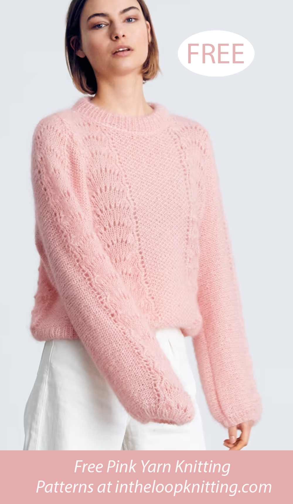 Free Pink Lace Sweater Knitting Pattern