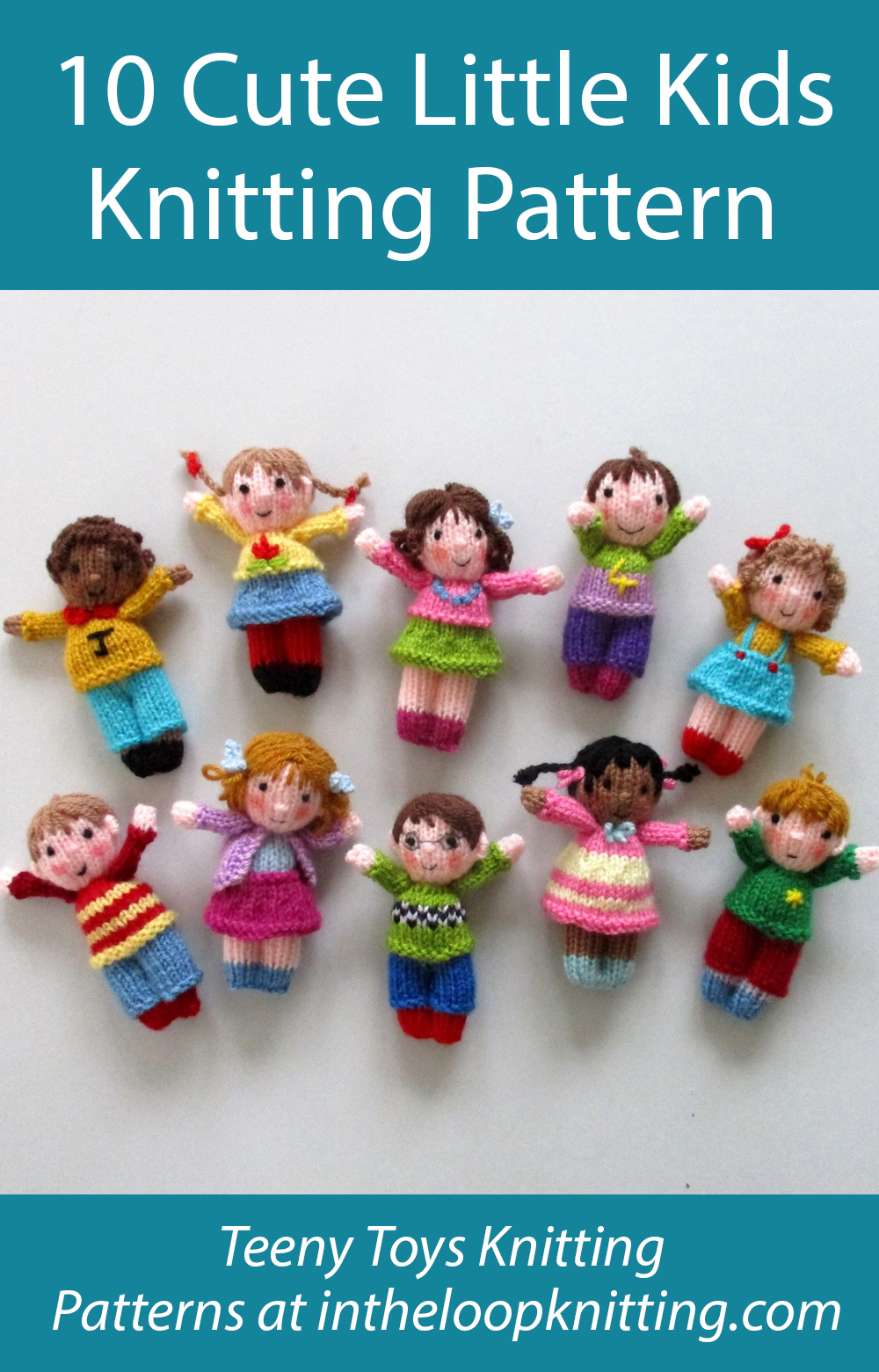 Ten Cute Little Kids Doll Knitting Pattern