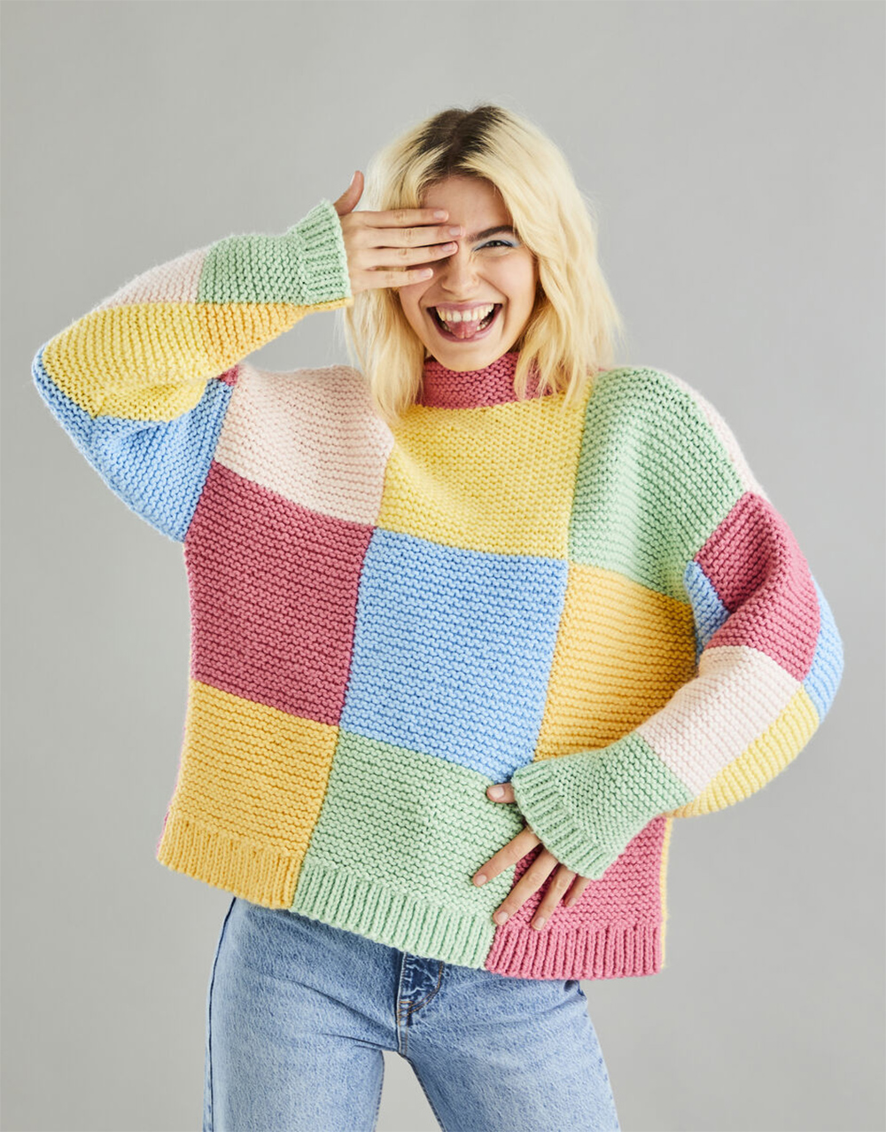 10601 Patchwork Sweater Knitting Pattern