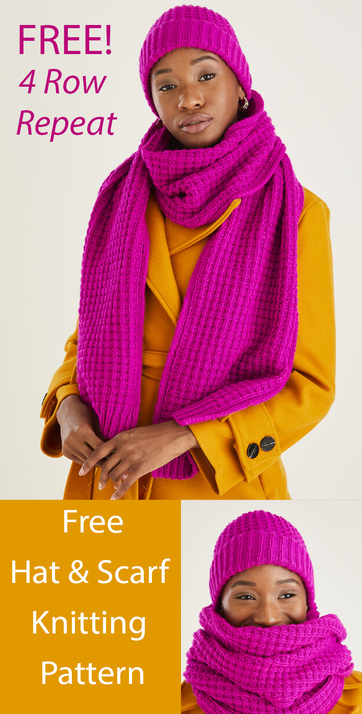 Free Hat and Scarf Knitting Pattern Mood-Boosting Sirdar 10631