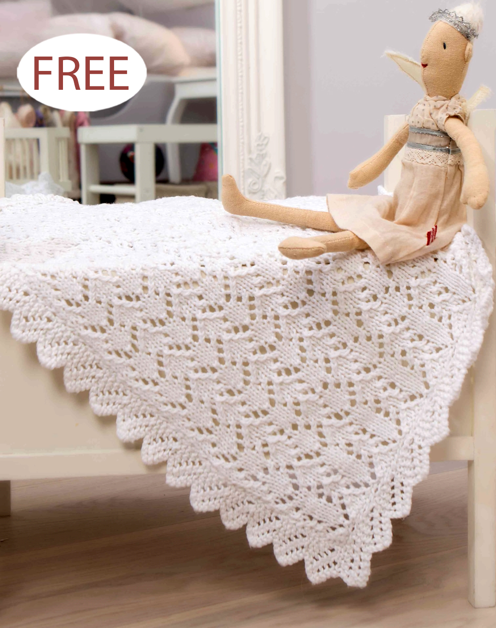 Free Zigzag Lace Baby Blanket Knitting Pattern 