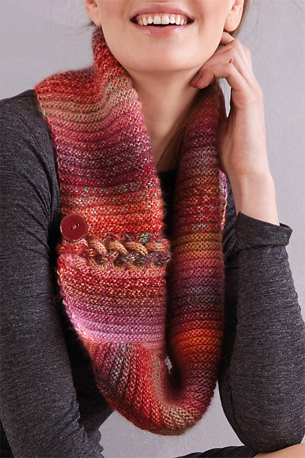 Free Knitting Pattern for Ombre Cowl