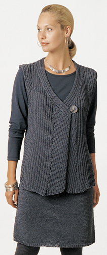 Free knitting pattern for Sheila ribbed vest and other vest knitting patterns