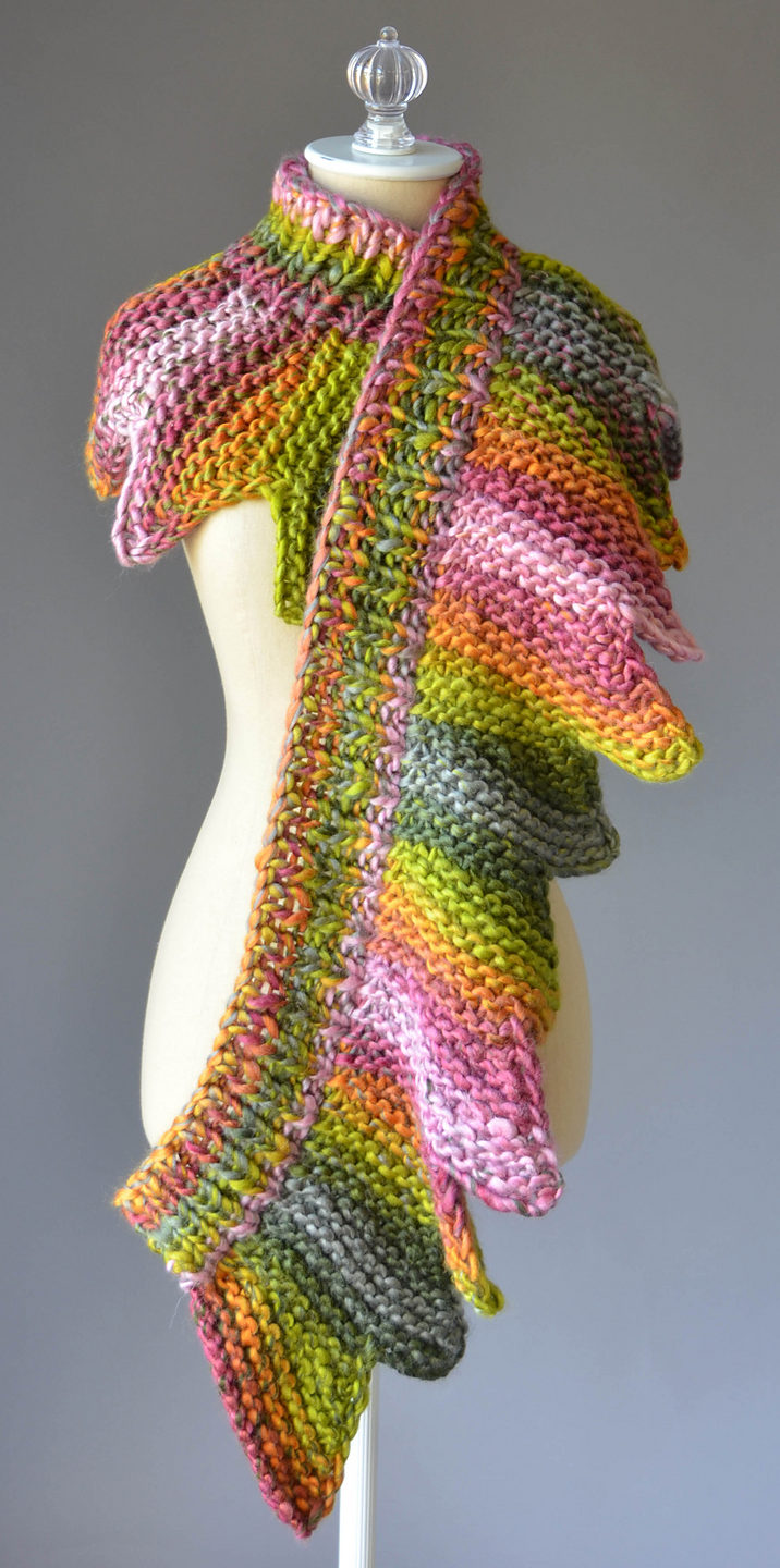 Free Knitting Pattern for 18 Petals Scarf