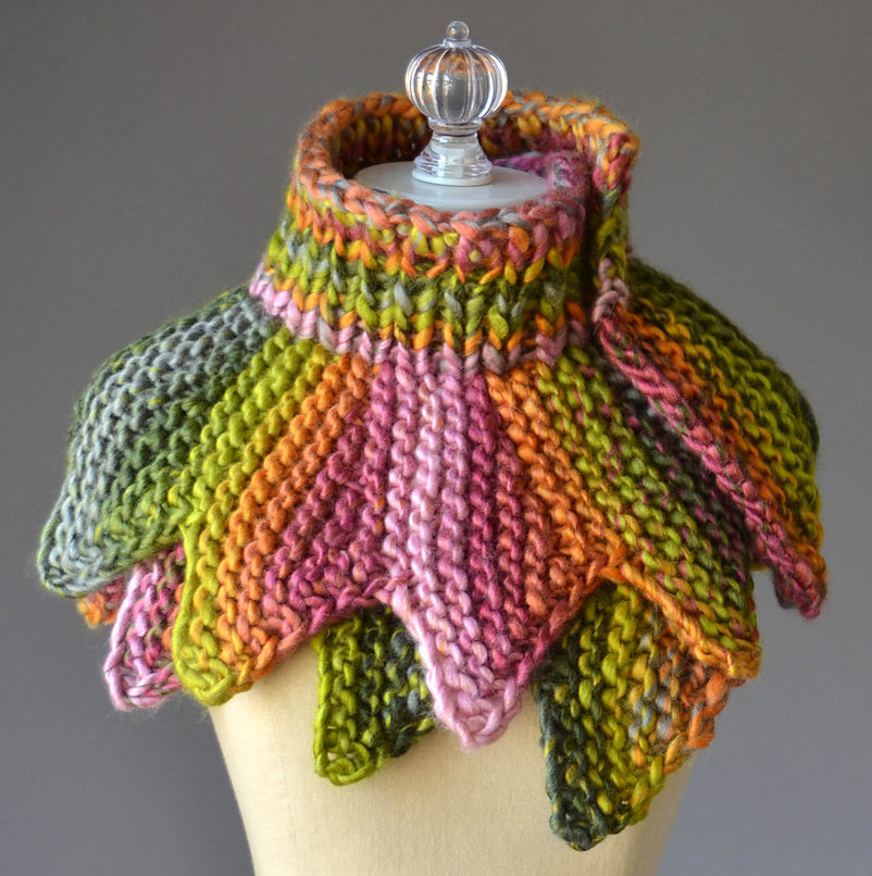 Free Knitting Pattern for 18 Petals Scarf