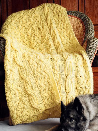 Reversible Cabled Afghan Knit Pattern