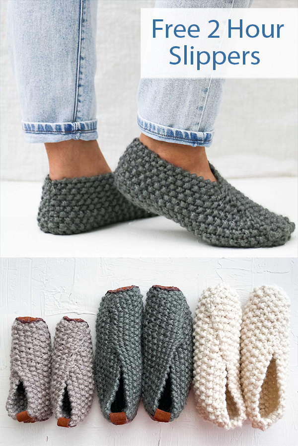 Free 2 Hour Slippers Knitting Pattern