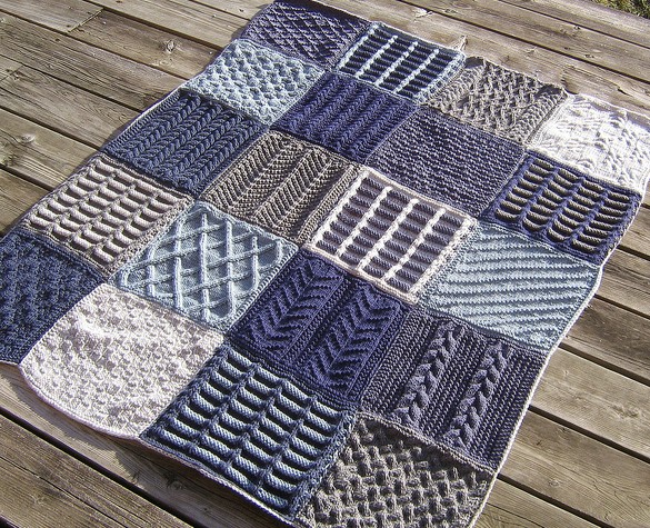 Free knitting patterns for afghan sampler squares 2009 Afghan
