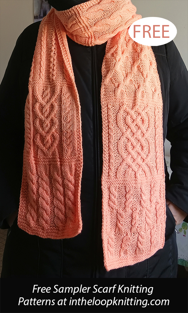 Free Cable Sampler Scarf Knitting Pattern