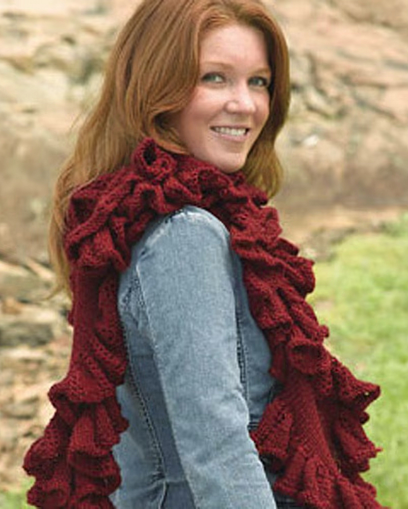 Ruffled Scarf Knitting Pattern