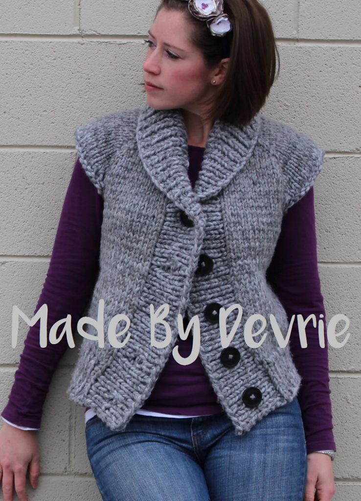 Knitting Pattern for Shawl Collar Vest