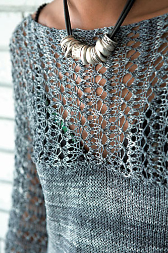 Avery Lace Pullover Sweater Free Knitting Pattern | More Lace Pullover Knitting Patterns at http://intheloopknitting.com/free-lace-pullover-knitting-patterns/