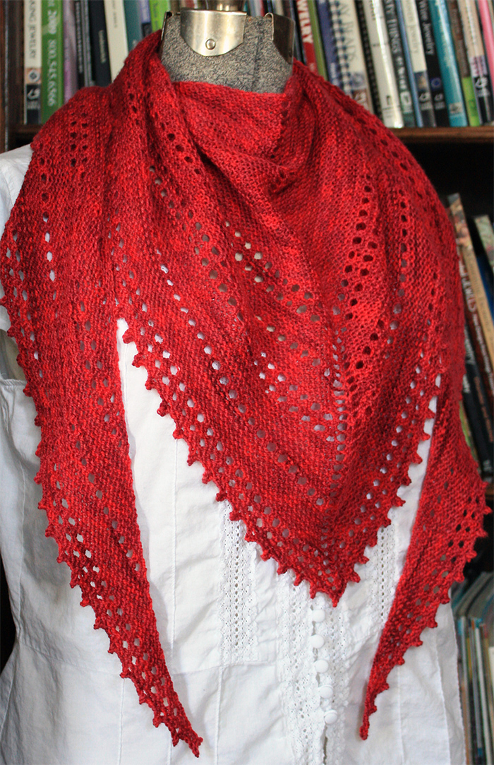Free knitting pattern for easy 3s Shawl 2370