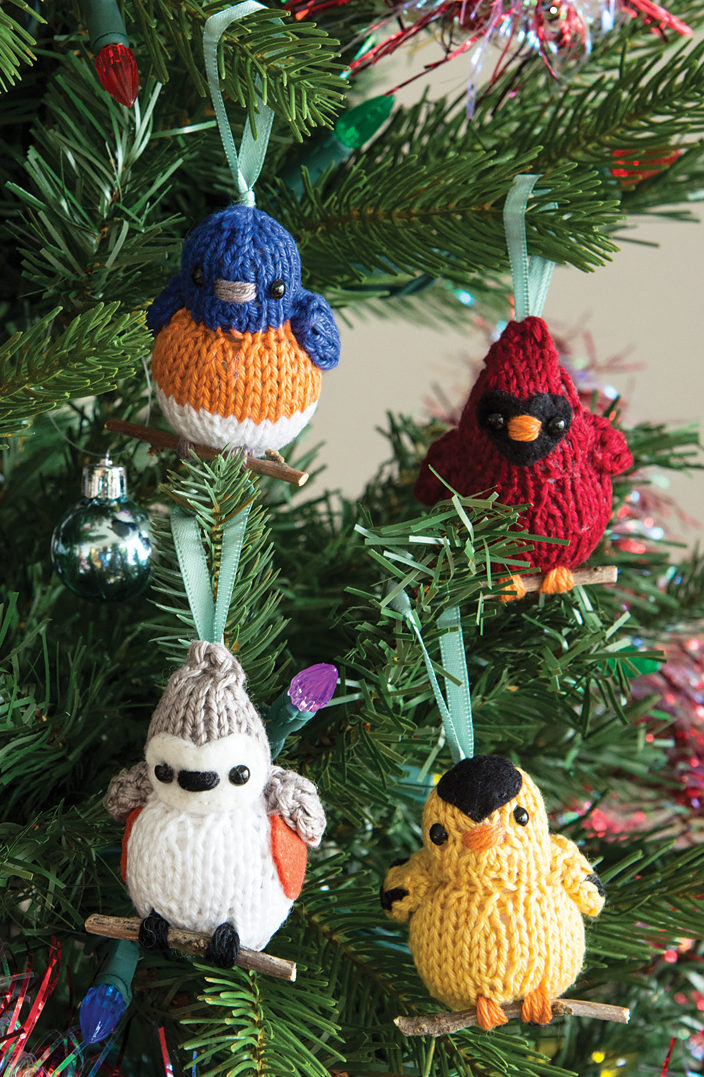 Knitting Pattern for Four Calling Birds Ornaments