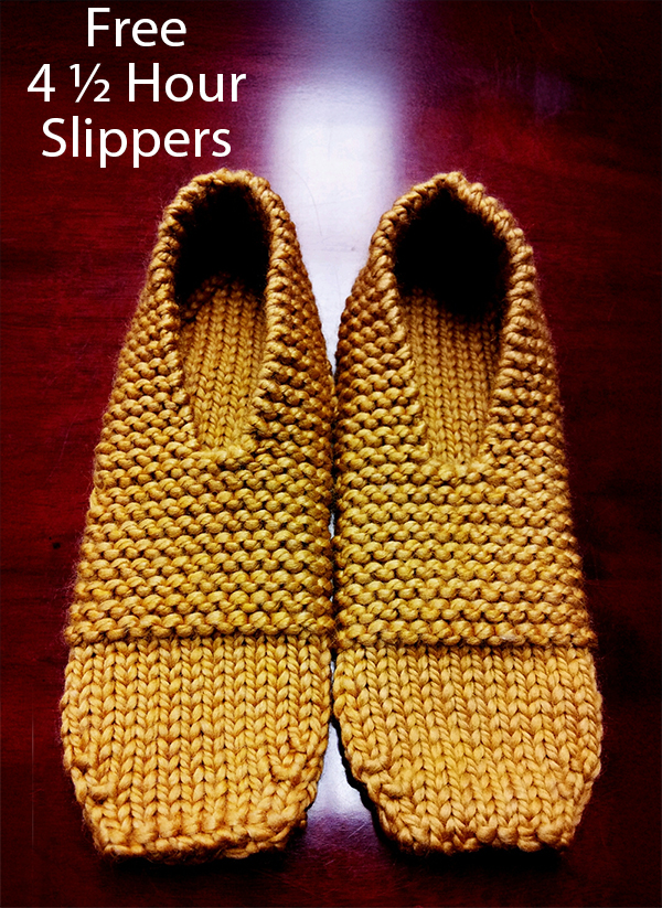 Free 4.5 Hour Slippers Knitting Pattern